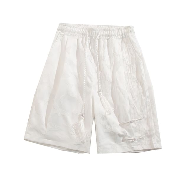 Yelmenor-Mid Rise Plain Frog Buttoned Shorts