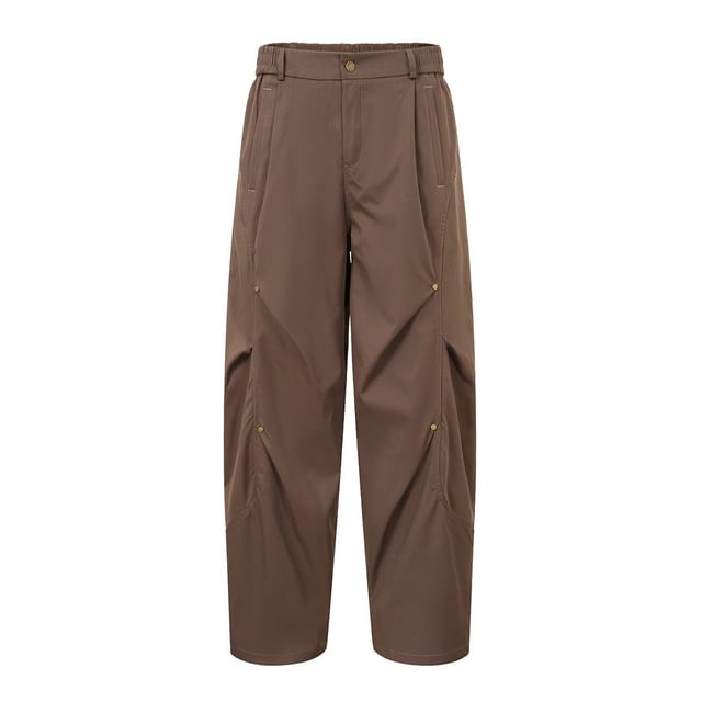 Yelmenor-Mid Rise Plain Straight Leg Harem Pants