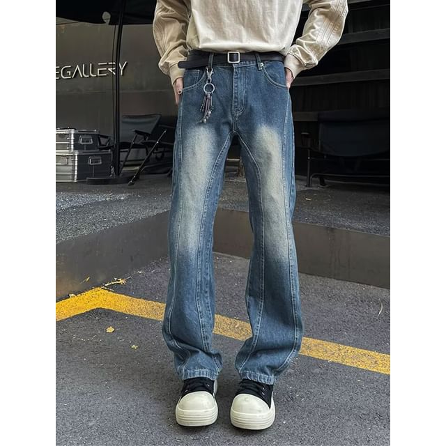 Yelmenor-Mid Rise Washed Bootcut Jeans