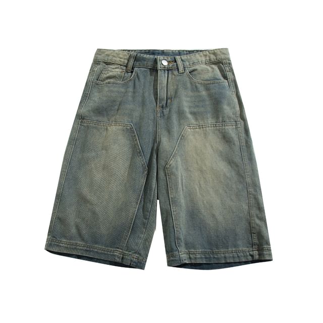 Yelmenor-Mid Rise Washed Denim Shorts