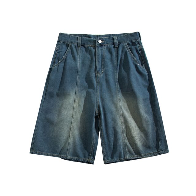Yelmenor-Mid Rise Washed Denim Shorts