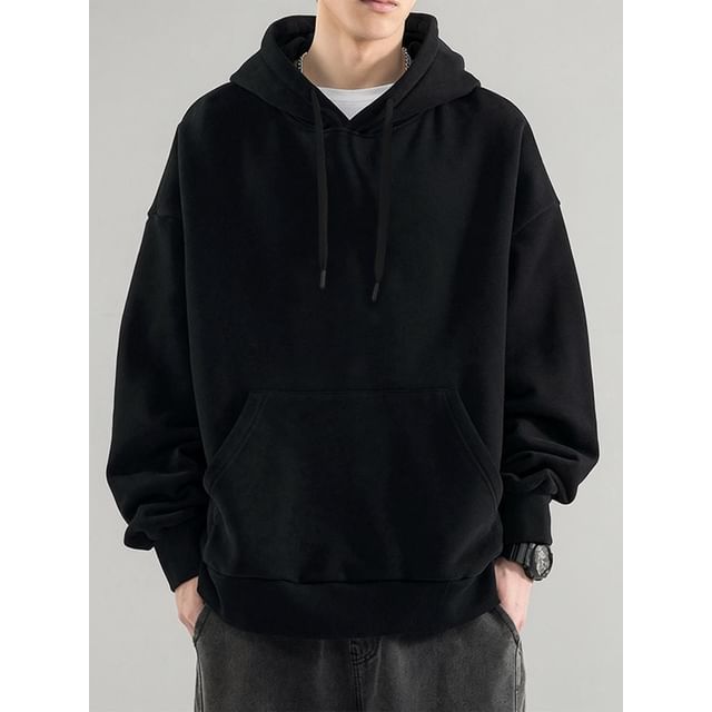 YERGO-Plain Loose Fit Hoodie