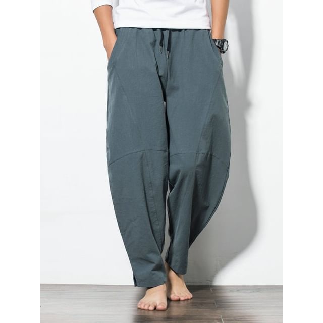 YIKES-High Waist Plain Harem Pants