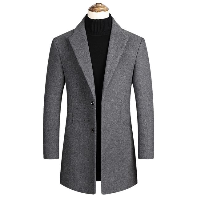 YIKES-Plain Single-Breasted Coat Various Designs