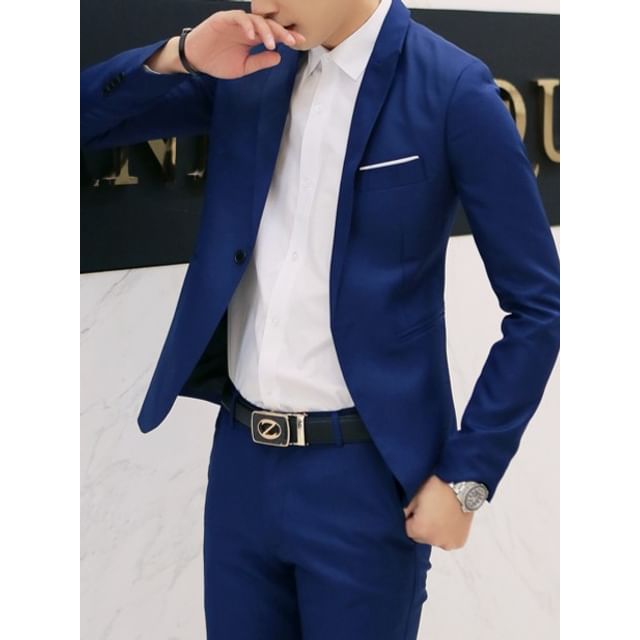 YIKES-Slim Fit Plain Blazer