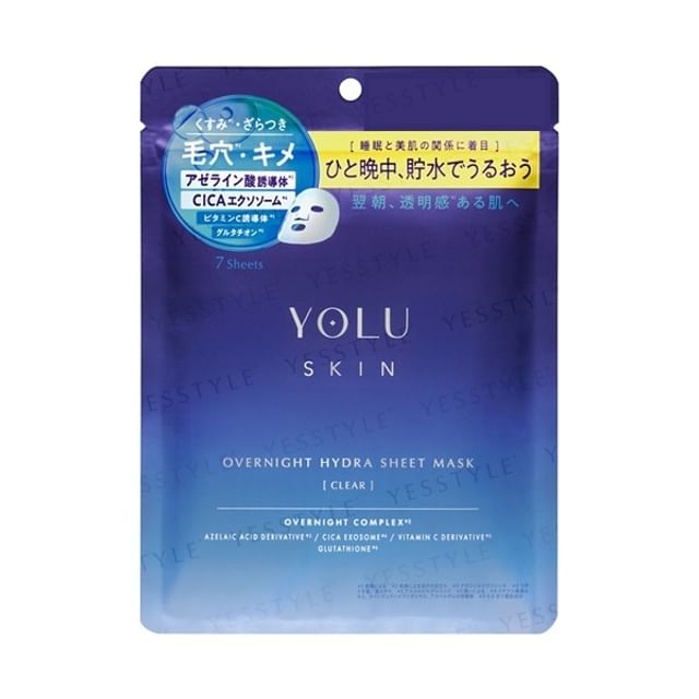YOLU-Skin Overnight Hydra Sheet Mask Clear