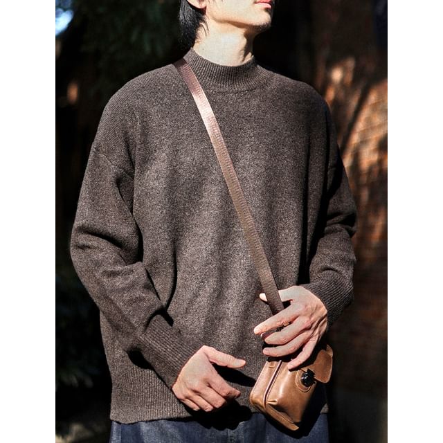 YouthDayz-Mock Neck Plain Sweater