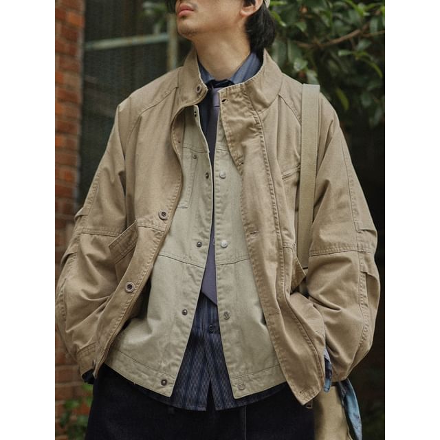 YouthDayz-Plain Button-Up Jacket