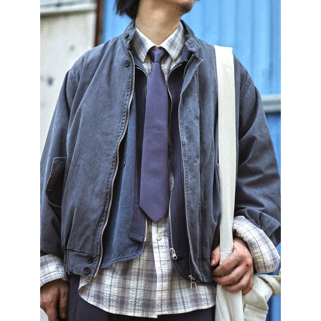YouthDayz-Washed Zip Denim Jacket