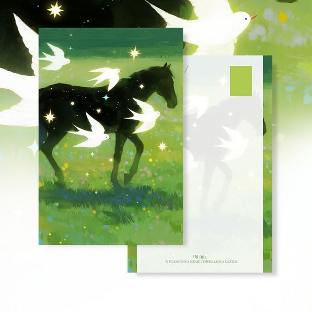 YUNO-Freedom Doves Horse Postcard