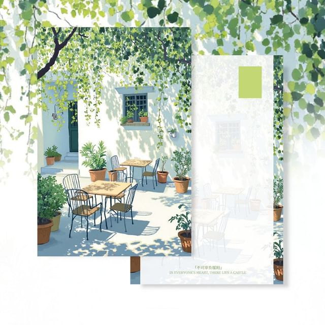 YUNO-Sunlit Courtyard Postcard