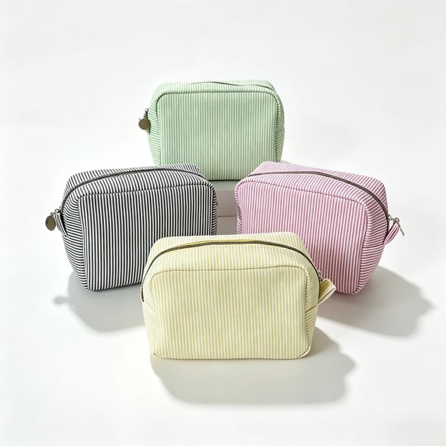 ZenlyHabit-Striped Makeup Pouch