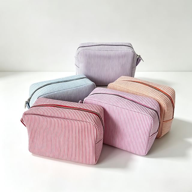 ZenlyHabit-Striped Makeup Pouch