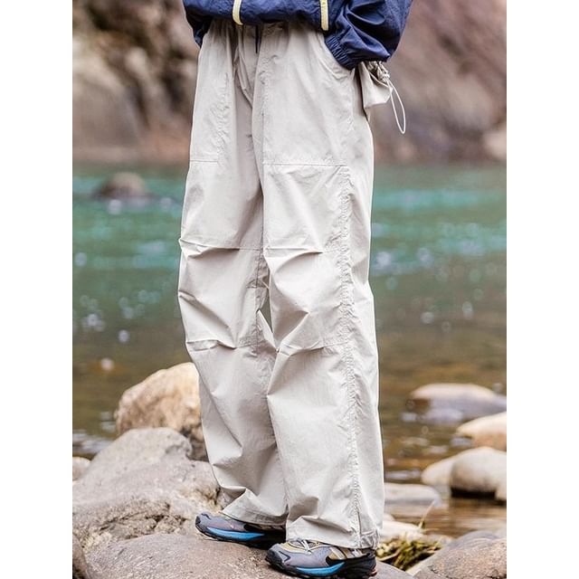 Zentrus-High Waist Plain Wide Leg Pants