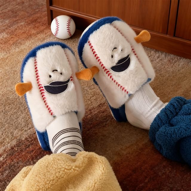 ZORI - Baseball Fluffy Home Slippers | YesStyle