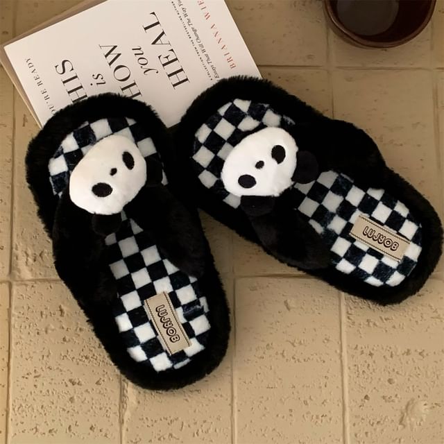 ZORI-Checker Fluffy Home Slippers