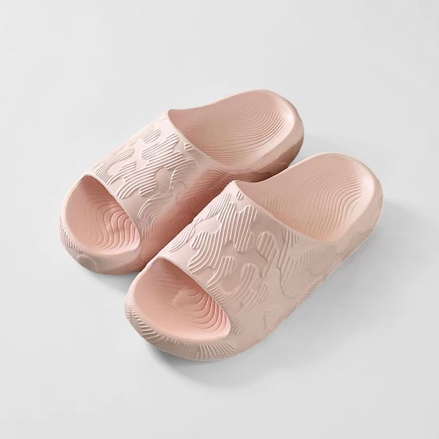 ZORI-Platform Plain Textured Home Slippers