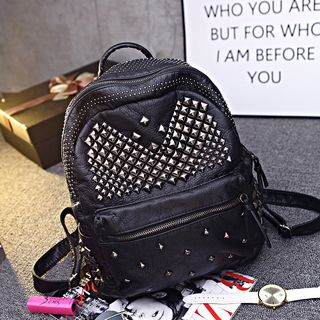 Download Shinian Studded Faux-Leather Backpack | YesStyle
